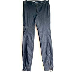 Ralph Lauren black dress pants womens 6 stretch zip ankle moto detailing cotton